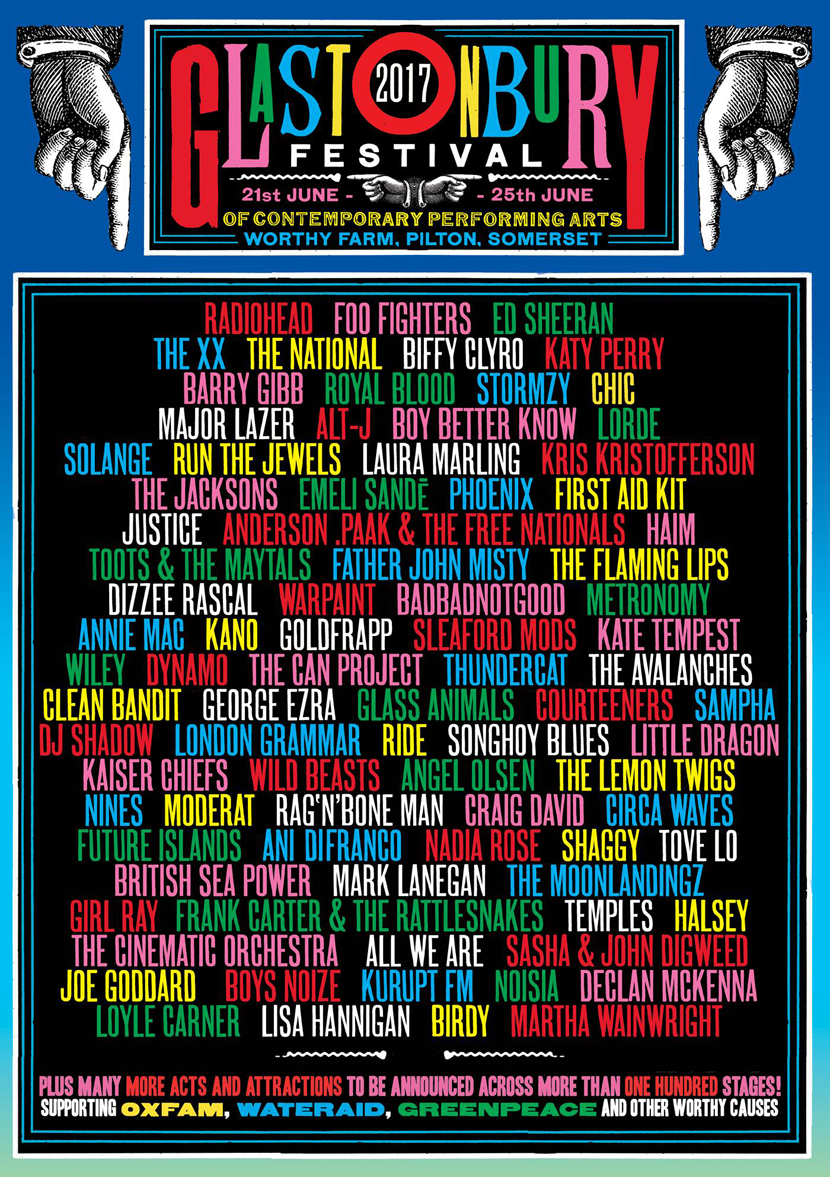 Glastonbury Festival reveals line up